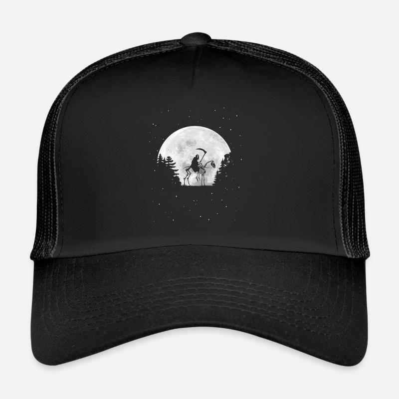 Grim Reaper with Cowl and Skull - Full Moon Trucker Cap