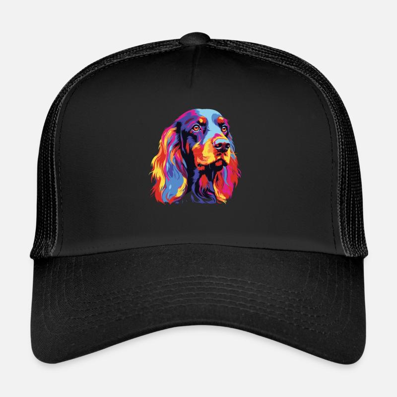 Aquarelle colorée Gordon Setter Casquette trucker 