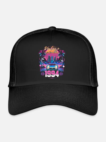 Synthwave Retro 30th Anniversary 1994 - Trucker Cap - black/black - Front