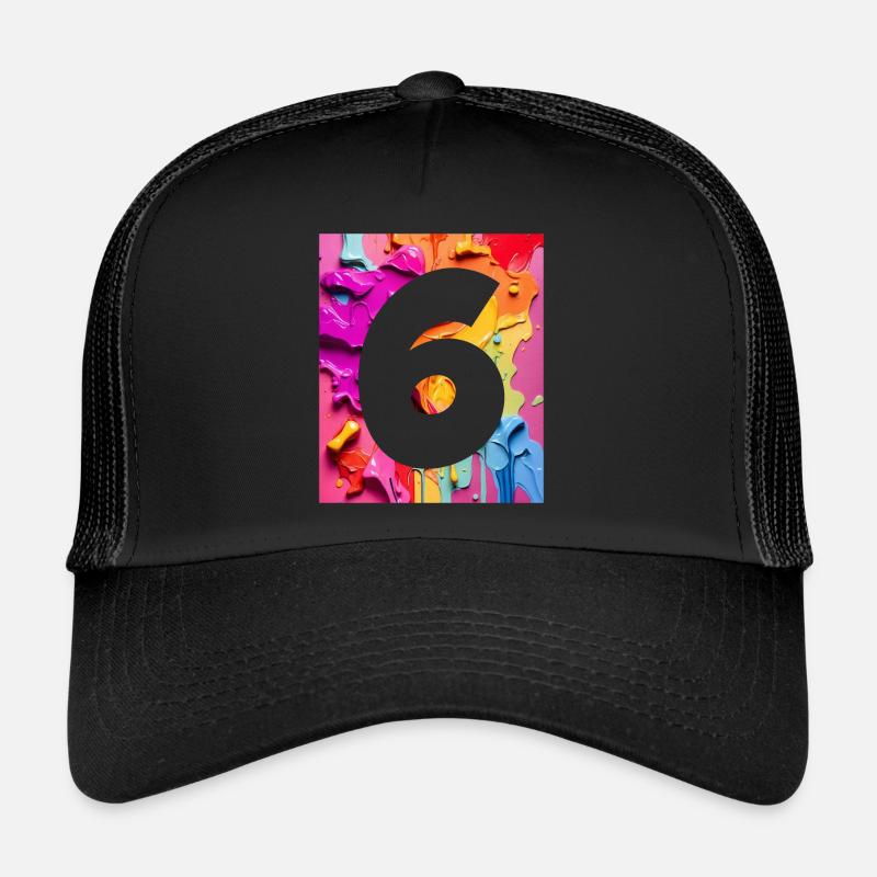 NON. 6 NUMÉRO 6 COLORÉ 6E ANNIVERSAIRE Casquette trucker 