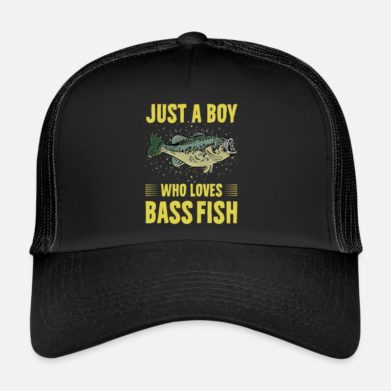 Nur ein Junge, der Barschfische liebt Trucker Cap