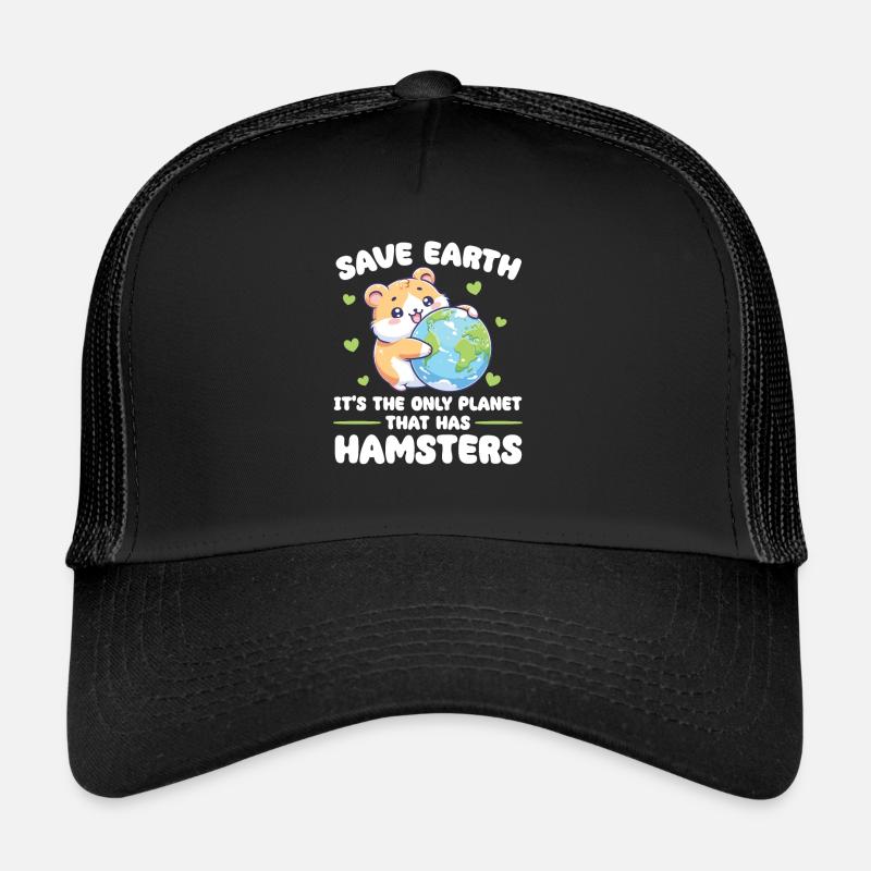 Ist der einzige Planet mit Hamster Earth Day - Trucker Cap - Schwarz/Schwarz