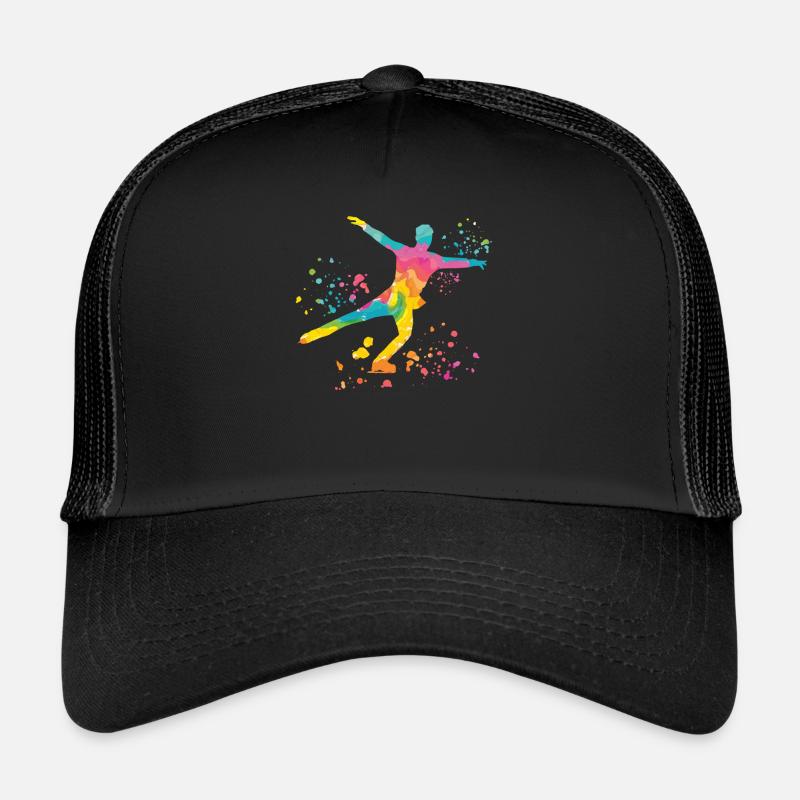 Eiskunstläufer Schlittschuhlaufen Eiskunstlauf - Trucker Cap - Schwarz/Schwarz