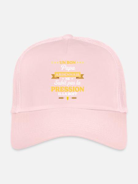 Humour Papa Ardennais - Casquette trucker  - rose pâle - Devant