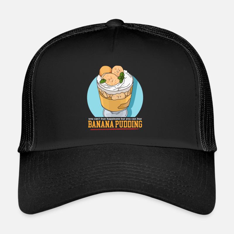 Bananenpudding Bananen-Pudding Geschenk - Trucker Cap - Schwarz/Schwarz