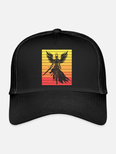 Vintage Femme Viking Maman Valkyrie - Casquette trucker  - noir/noir - Devant