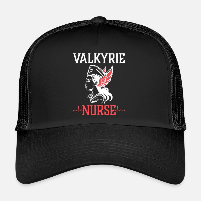 Femme Viking Infirmière Valkyrie - Casquette trucker  - noir/noir