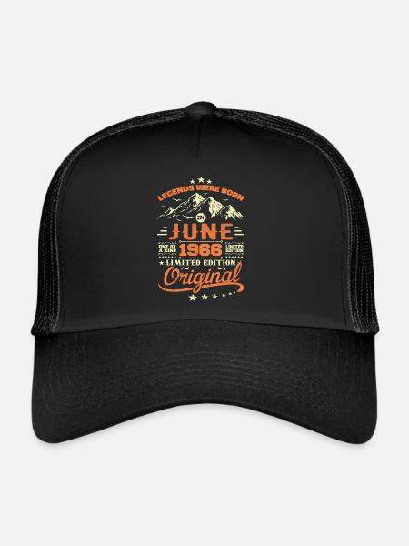 June 1966 Original Born June 1966 Birthday - Trucker Cap - black/black - Front