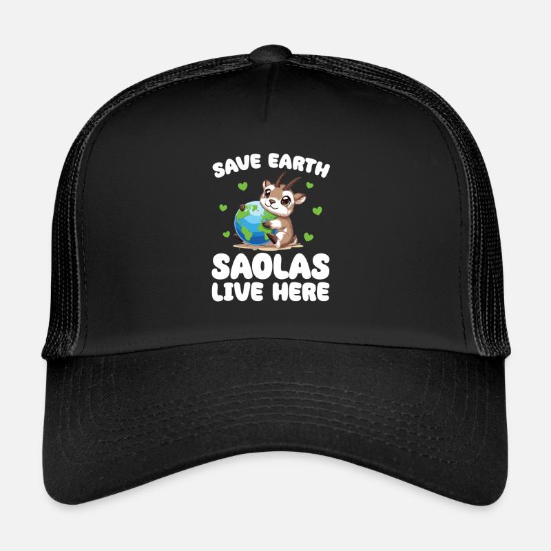 Save the Earth Saola's Life Here Earth Day Trucker Cap