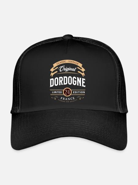 Vintage Dordogne Department France - Trucker Cap - black/black - Front