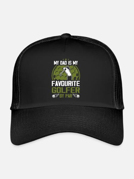 My Dad Is My Favourite Golfer By Par - Casquette trucker  - noir/noir - Devant