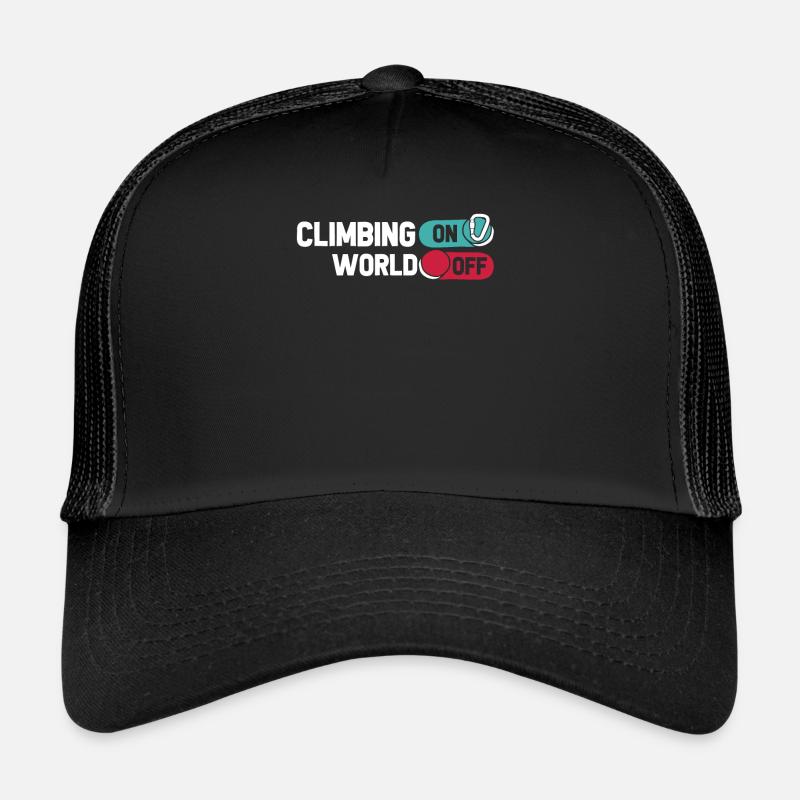 Klettern Kletterer Climbing On World Off - Trucker Cap - Schwarz/Schwarz