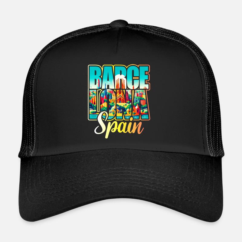 Voyage Espagne Ville Barcelone Casquette trucker 