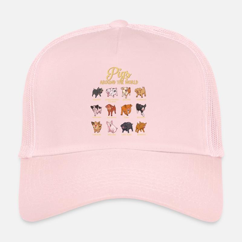 Différents cochons de dessin animé Casquette trucker 