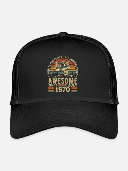 1970 July | Born in July 1970 | July 1970 - Trucker Cap - black/black - Front