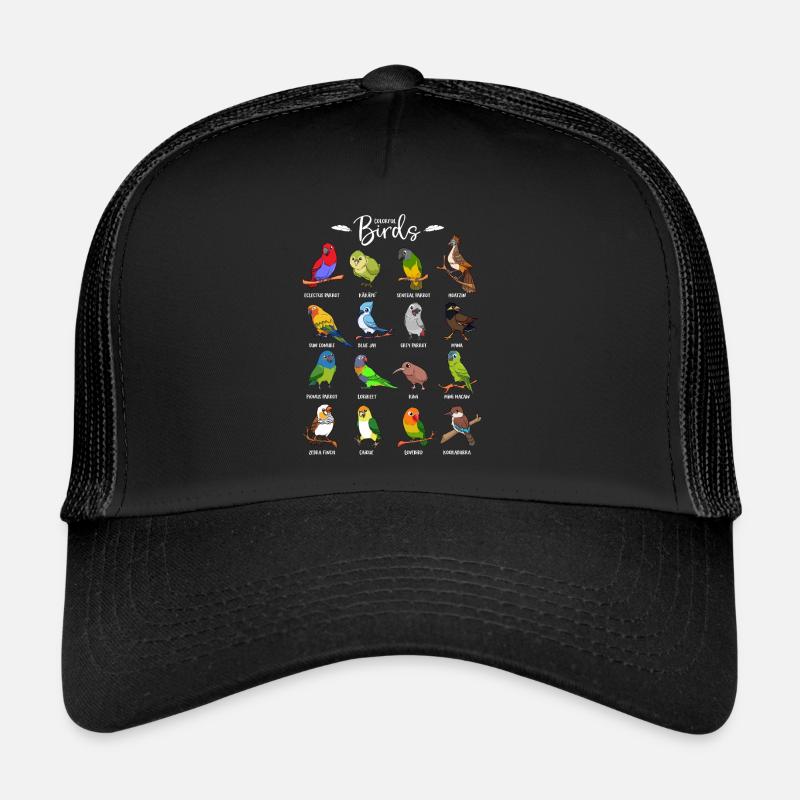 Viele bunte Vögel - Trucker Cap - Schwarz/Schwarz