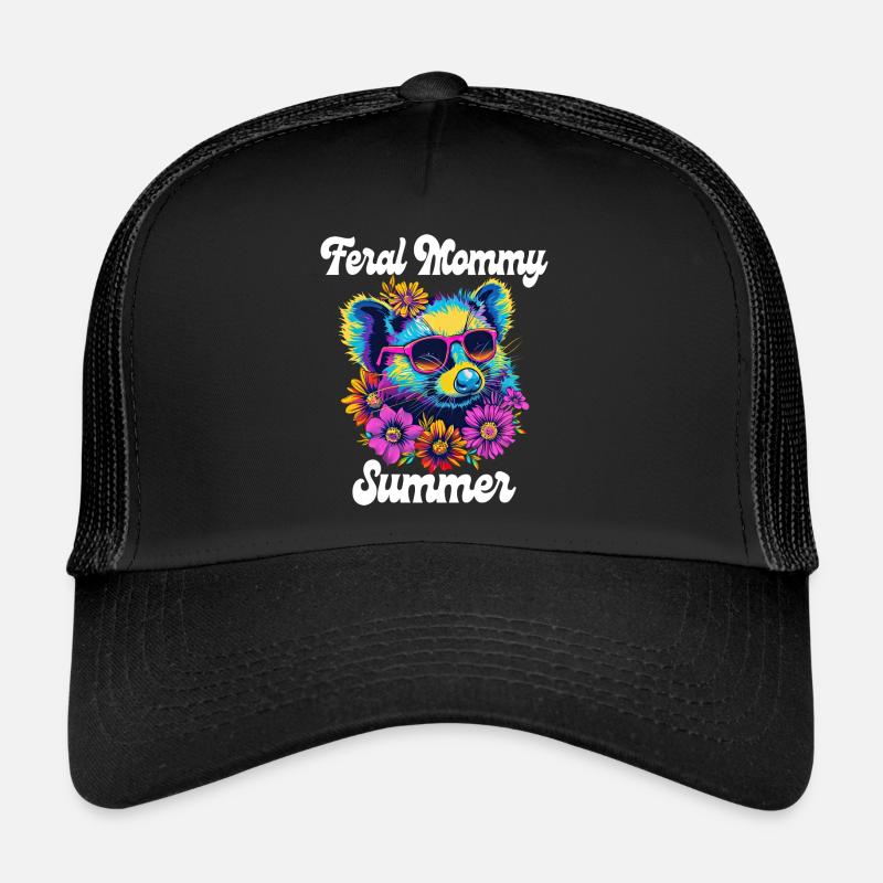 Maman Été Fleurs Adore Opossums Maman Casquette trucker 