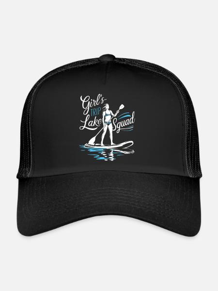 Paddle Filles Amies Vacances Lac Femmes - Casquette trucker  - noir/noir - Devant