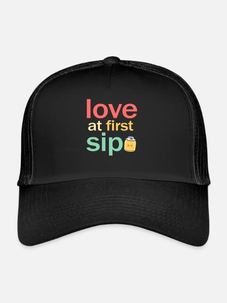 Kombucha Lover Love At First Sip - Trucker Cap - black/black - Front