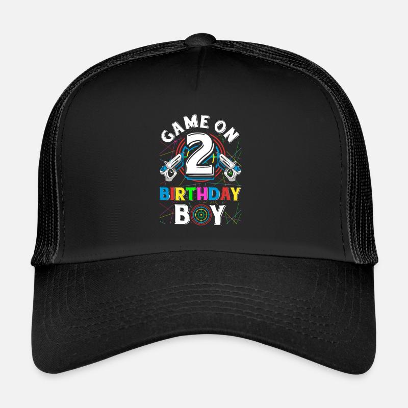 Lasertag Game On 2 Birthday Boy Indoor Laser Tag Trucker Cap