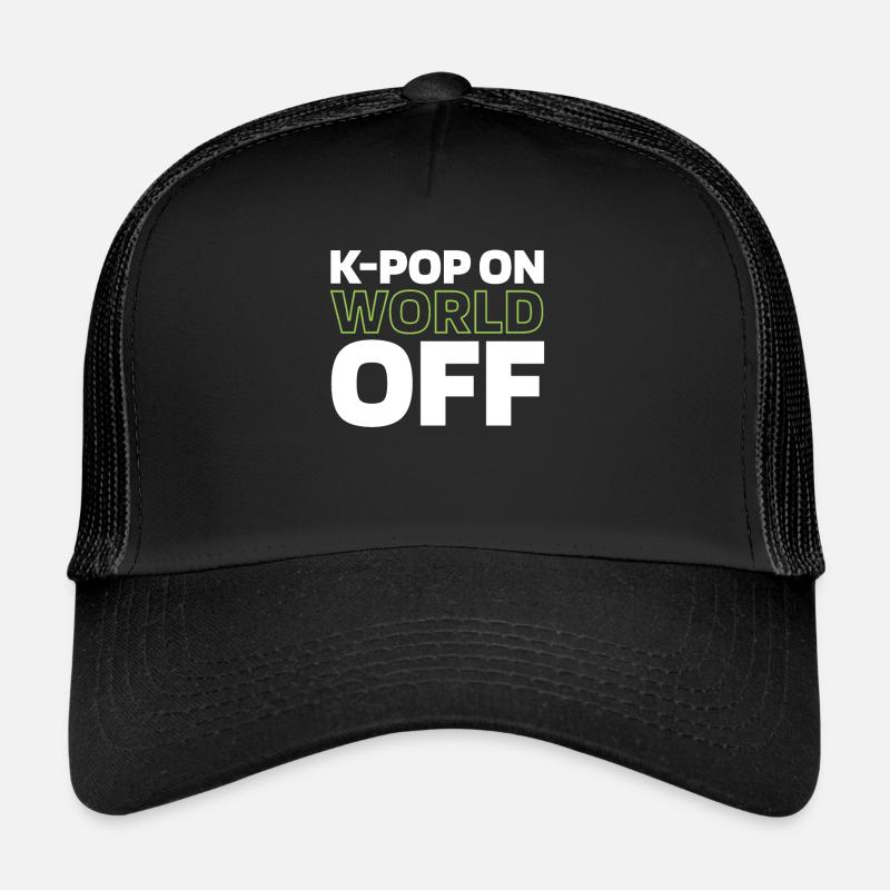 K Pop Kpop Pop coréenne Kpop sur World Off - Casquette trucker - noir/noir