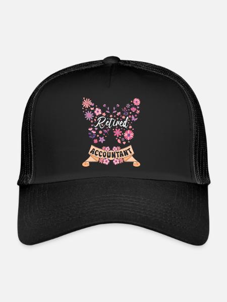 Retired Female Accountant Retirement - Trucker Cap - black/black - Front
