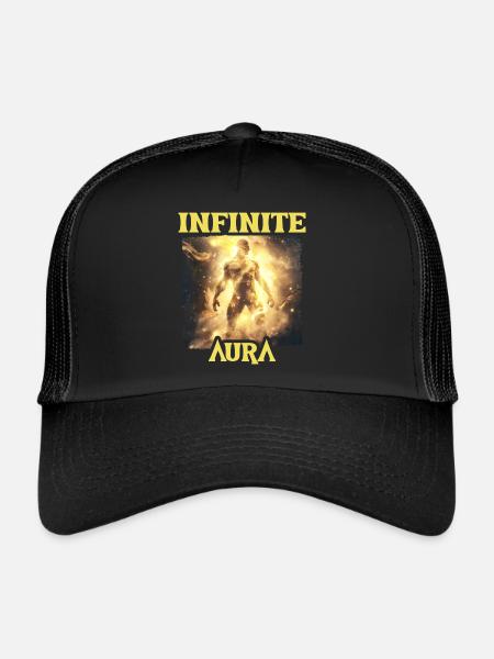 Aura Infinie Points Humour Meme Aura - Casquette trucker  - noir/noir - Devant