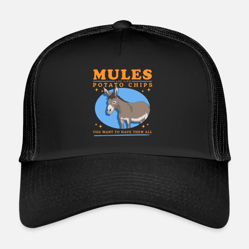 Maultier Muli Maultiere Maulesel Geschenk - Trucker Cap - Schwarz/Schwarz