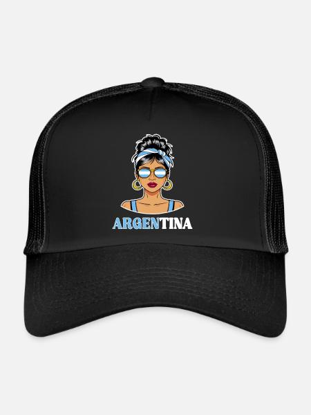 Drapeau Argentine Femme Argentine - Casquette trucker  - noir/noir - Devant