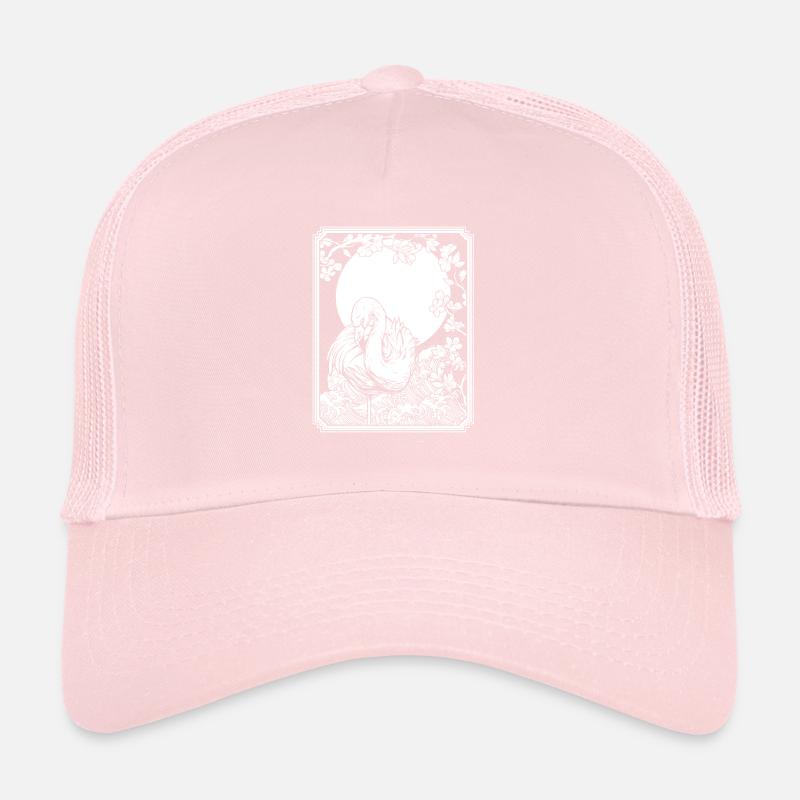 Flamingo Japan Cherry Blossom Moon Trucker Cap