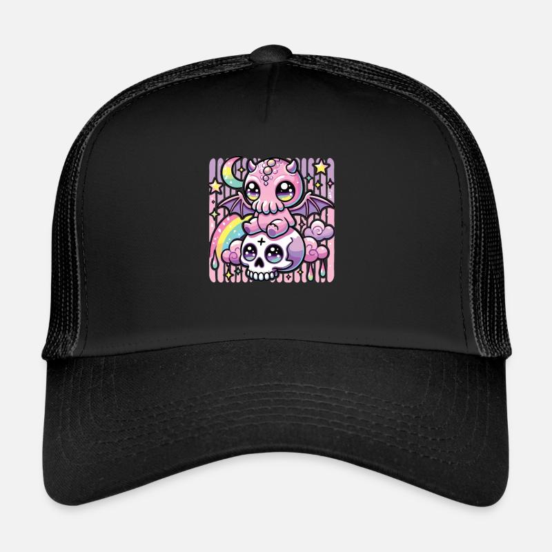 Kawaii Gothique Cthulhu Couleurs pastel Gothique Goth Casquette trucker 