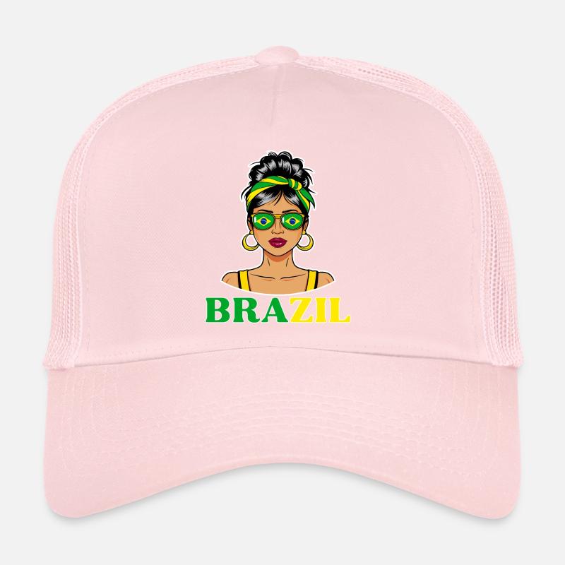 Drapeau Brésil Femme Brésilienne Casquette trucker 