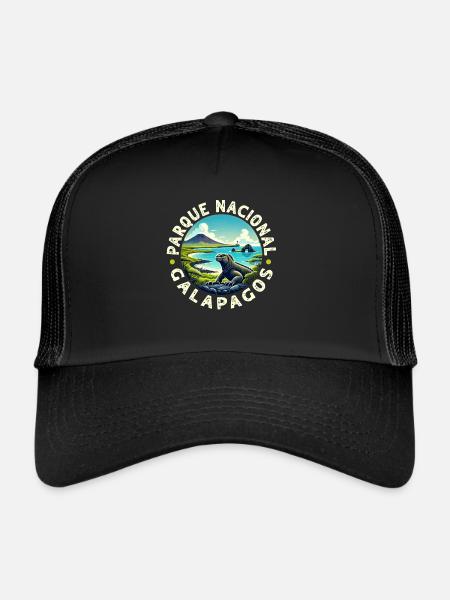 Équateur Quito Guayaquil Équatorien - Casquette trucker  - noir/noir - Devant