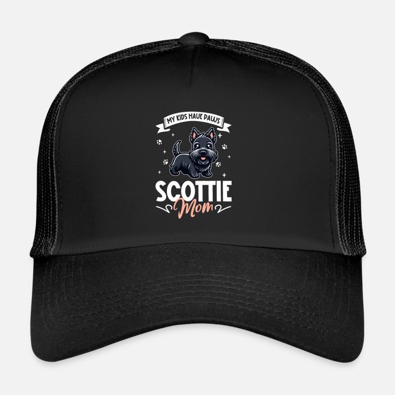 Scottish Terrier Mama - Trucker Cap - Schwarz/Schwarz