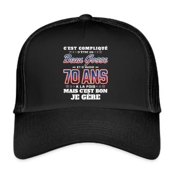 Humour Homme 70 ans Fête Anniversaire - Casquette trucker  - noir/noir - Devant