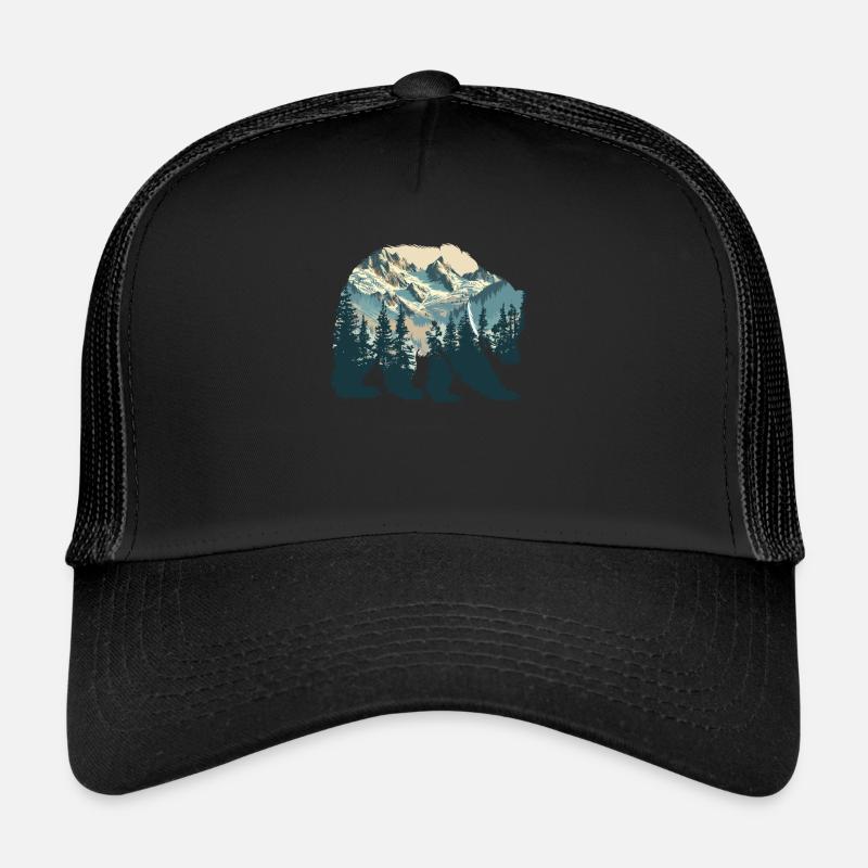 Wilderness Inside the Bear Retro Vintage Trucker Cap