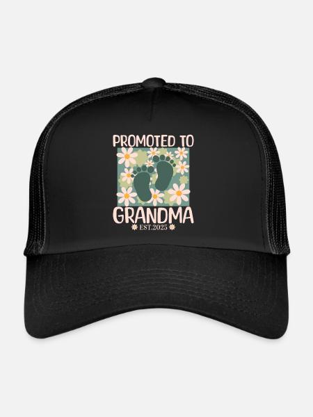 Promue Grand-mère 2025 Bientôt Mamie - Casquette trucker  - noir/noir - Devant