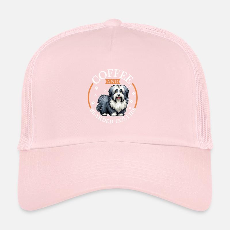 Café et Bearded Collie Casquette trucker 