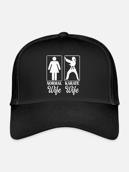 Épouse Karateka Nouveauté Karaté Femme - Casquette trucker  - noir/noir - Devant