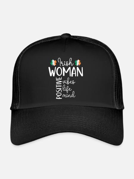 Fille Positive Femme Irlandaise - Casquette trucker  - noir/noir - Devant