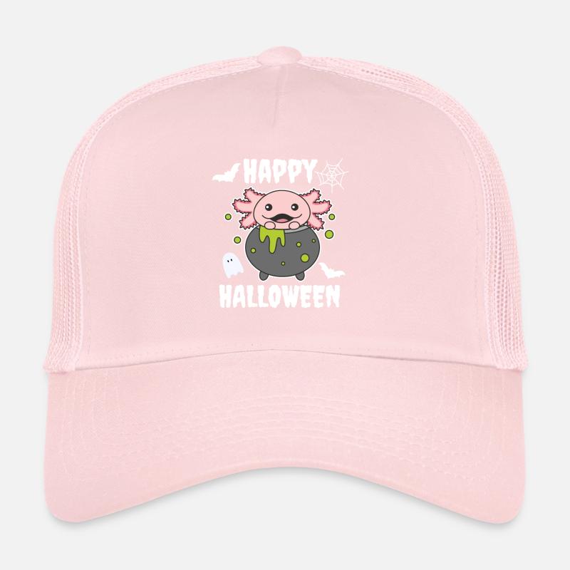 Axolotl Joyeux Halloween Bâton de Chaudron de Sorcière Casquette trucker 