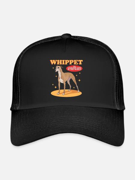 Whippet Petits Lévriers Anglais Cadeaux - Casquette trucker  - noir/noir - Devant