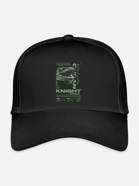 Chevalier cubain Anole Gardien de reptiles Lézard - Casquette trucker  - noir/noir - Devant