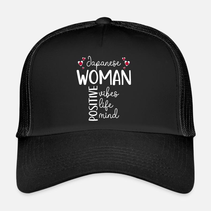 Positives Mädchen Japanische Frau Trucker Cap