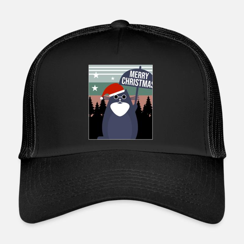Joyeux Noël Chat Casquette trucker 