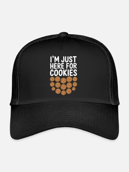 Cookies Disant Biscuits au Chocolat Cadeau de Cookie Drôle - Casquette trucker  - noir/noir - Devant