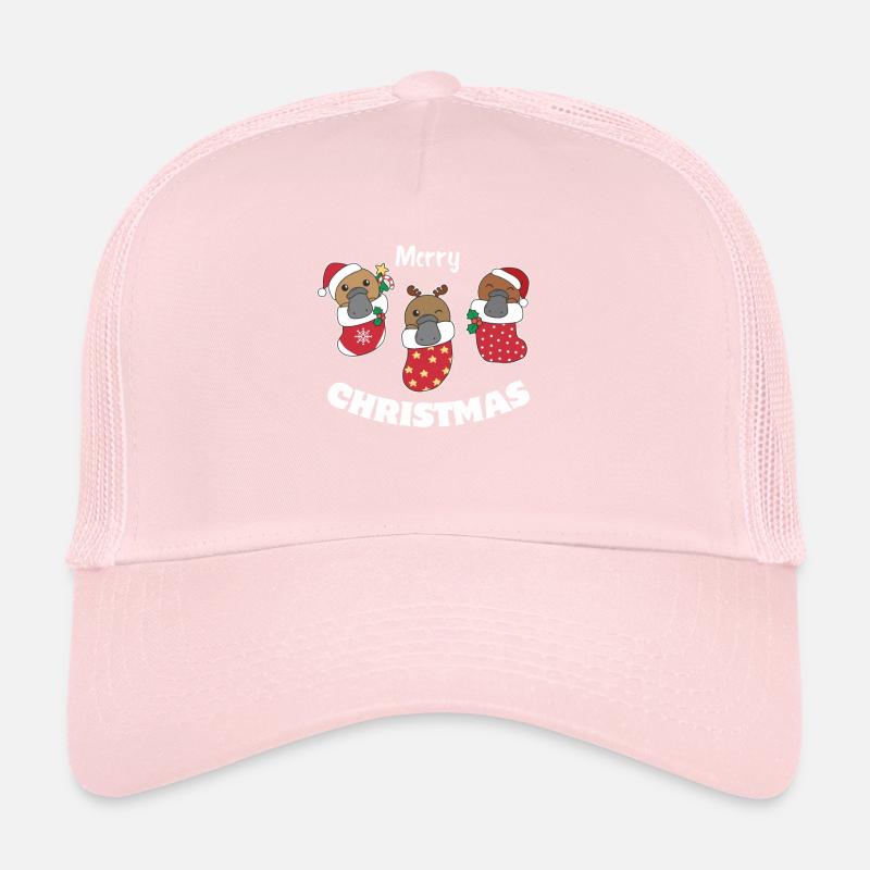 Mignon ornithorynque en chaussette de Noël aussi Casquette trucker 