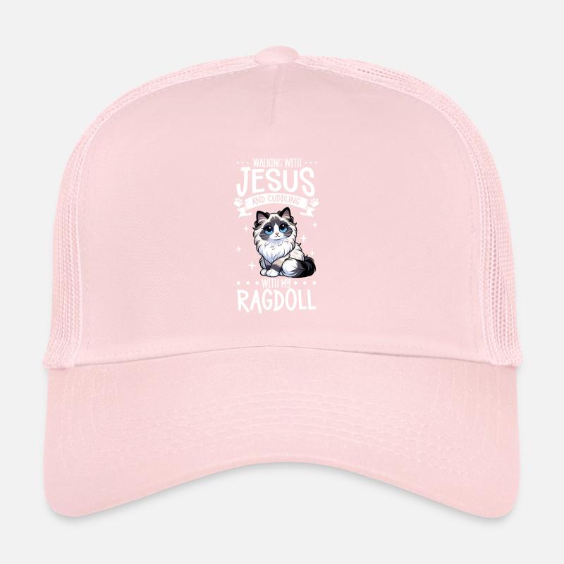 Jésus et mon Ragdoll Casquette trucker 