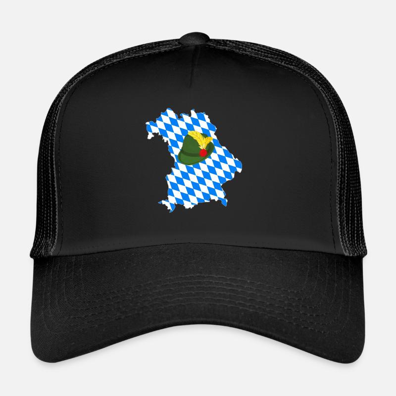 Bavaria Map with Hat Bayern Karte mit Hut Germany Trucker Cap