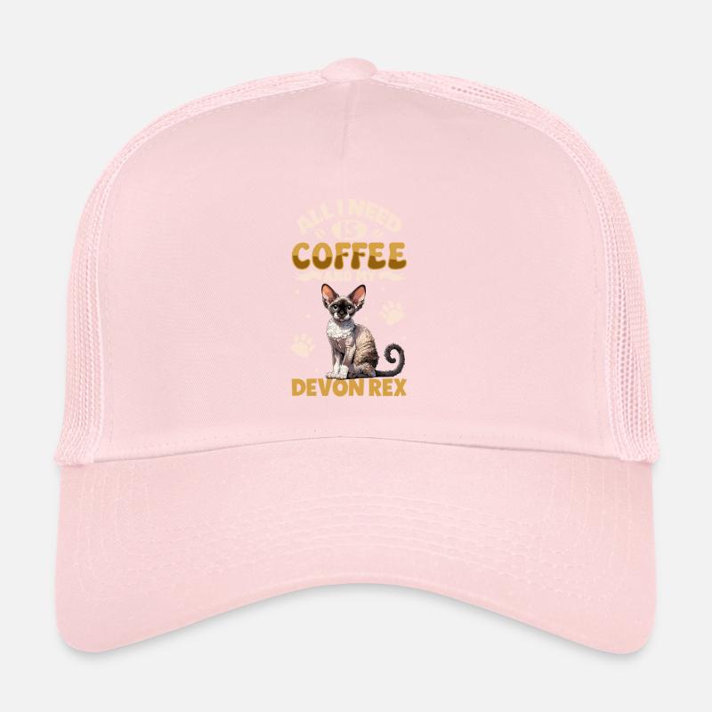 Le café et mon Devon Rex Casquette trucker 